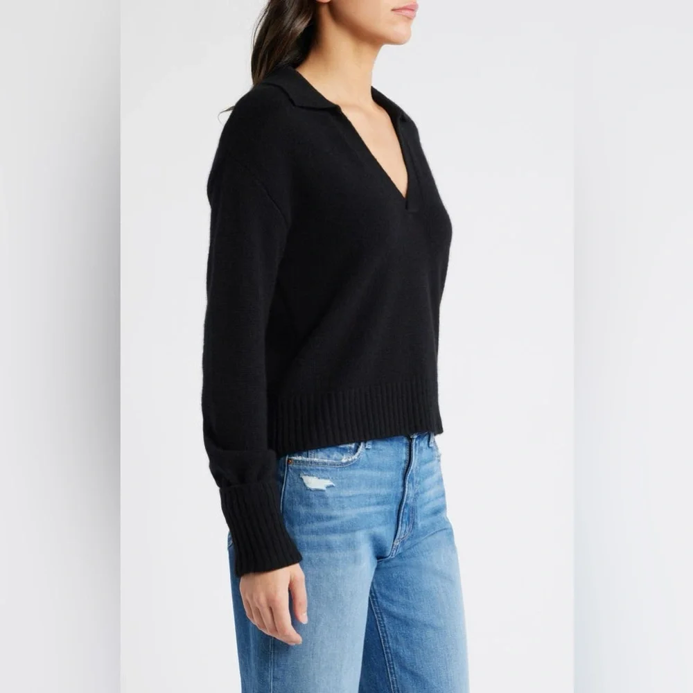 Vince Black V-Neck Sweater - Picture 3 of 7